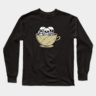 3 skull coffee Long Sleeve T-Shirt